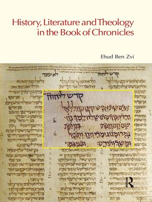 cover image of History, Literature and Theology in the Book of Chronicles